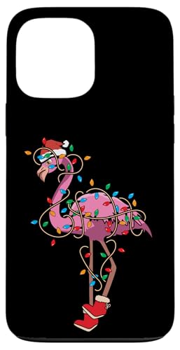 Hülle für iPhone 13 Pro Max Weihnachten Lichter Rosa Flamingo Lover Weihnachtsmütze Xmas von InGENIUS Weihnachtsshirts & Geschenke