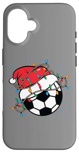 Hülle für iPhone 16 Weihnachten Fußball Santa Hut Xmas Lichter Trainer Spieler von InGENIUS Weihnachtsshirts & Geschenke