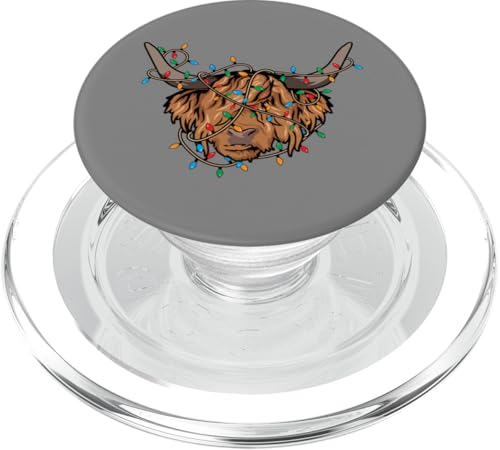 Weihnachtsbeleuchtung Higland Cow Fluffy Scottish Cow Lover PopSockets PopGrip für MagSafe von InGENIUS Weihnachtsshirts & Geschenke