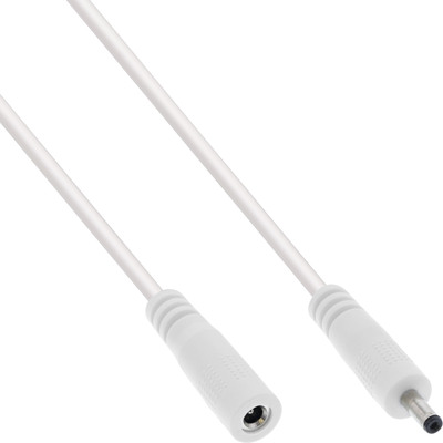 InLine® DC Verlängerungskabel, DC Stecker/Buchse 3,5x1,35mm, AWG 18, weiß 2m von InLine®