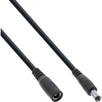 InLine® DC Verlängerungskabel, DC Stecker/Buchse 5,5x2,1mm, AWG 18, schwarz, 2m von InLine®