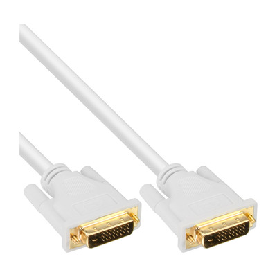 InLine® DVI-D Kabel, digital 24+1 Stecker / Stecker, Dual Link, weiß / gold, 3m von InLine®