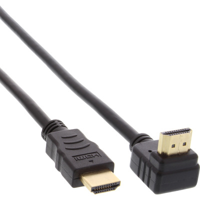 InLine® HDMI HS Kabel, gewinkelt, mit Eth., ST / ST, verg. Kont., schwarz, 1,5m von InLine®