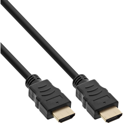 InLine® HDMI-High Speed Kabel mit Ethernet, ST / ST, schwarz / gold, 0,3m von InLine®