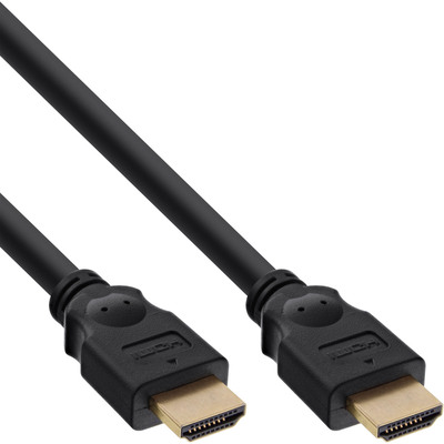 InLine® HDMI Kabel, HDMI-High Speed, ST / ST, verg. Kontakte, schwarz, 15m von InLine®