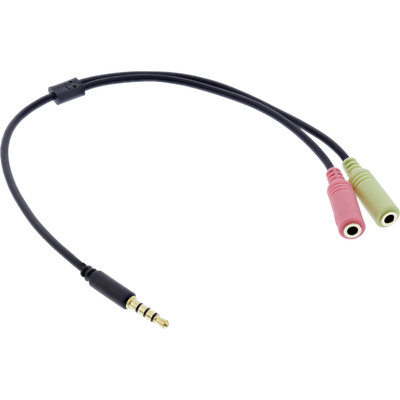 InLine® Headset Adapterkabel, 3,5mm Stecker an 2x3,5mm Buchse, schwarz, 1m von InLine®