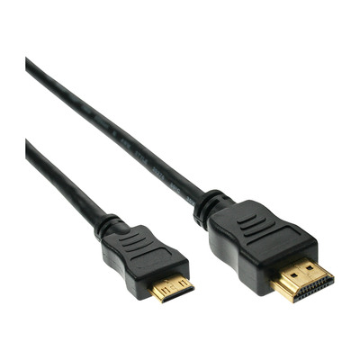 InLine® High Speed HDMI® Mini Kabel, Stecker A auf C, verg. Kont., schwarz, 3m von InLine®