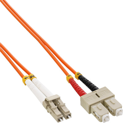 InLine® LWL Duplex Kabel, LC/SC, 50/125µm, OM2, 25m von InLine®