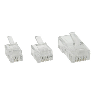 InLine® Modularstecker, 8P8C RJ45 zum Crimpen auf Flachkabel (ISDN), 100er Pack von InLine®