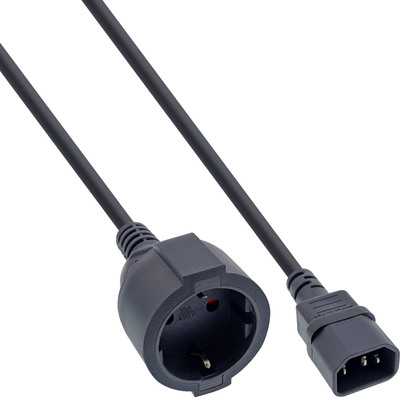 InLine® Netz Adapter Kabel, Kaltgeräte C14 auf Schutzkontakt Buchse, 3m von InLine®