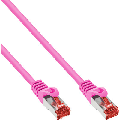 InLine® Patchkabel, S/FTP (PiMf), Cat.6, 250MHz, PVC, Kupfer, pink, 1m von InLine®