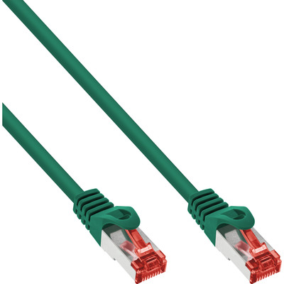 InLine® Patchkabel, S/FTP (PiMf), Cat.6, halogenfrei, Kupfer, grün, 10m von InLine®