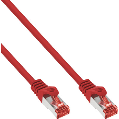 InLine® Patchkabel, S/FTP (PiMf), Cat.6, halogenfrei, Kupfer, rot, 0,5m von InLine®