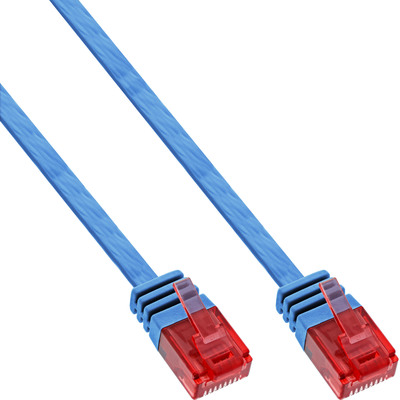 InLine® Patchkabel flach, U/UTP, Cat.6, blau, 10m von InLine®