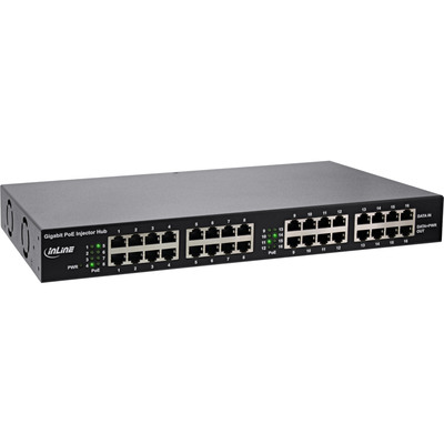 InLine® PoE+ Gigabit Netzwerk Injektor Hub 16 Port (16x PoE+), 1Gb/s, 191HE von InLine®