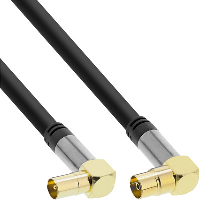 InLine® Premium Antennenkabel gewinkelt, 4x geschirmt, >110dB, schwarz, 10m von InLine®