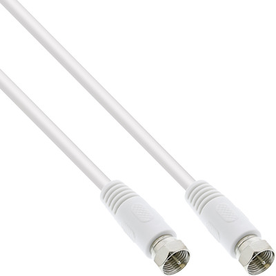 InLine® SAT-Anschlusskabel, 2x geschirmt, 2x F-Stecker, >75dB, weiß, 10m von InLine®