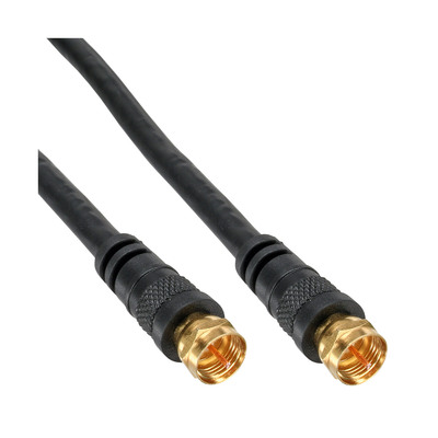 InLine® SAT-Anschlusskabel, 2x geschirmt, 2x F-Stecker, >85dB, schwarz, 10m von InLine®