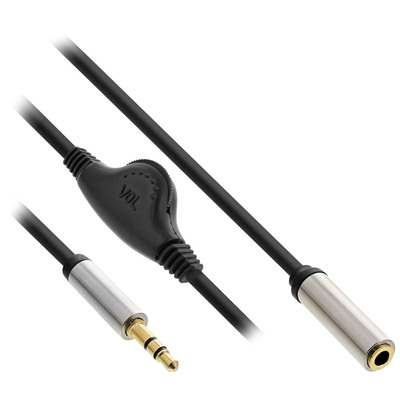 InLine® Slim Audio Kabel Klinke 3,5mm ST / BU, mit Lautstärkeregler, 0,25m von InLine®