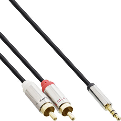 InLine® Slim Audio Kabel Klinke 3,5mm Stecker an 2x Cinch Stecker, 2m von InLine®