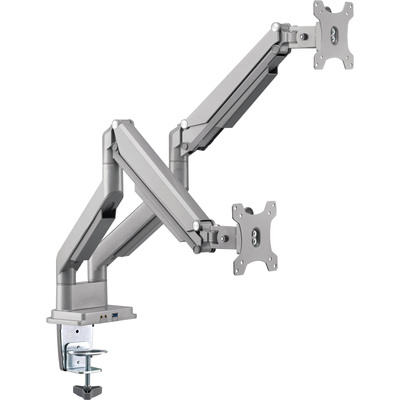 InLine® Tischhalterung mit Lifter & USB/Audio, 2 Monitore bis 81cm (32),silber von InLine®