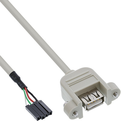 InLine® USB 2.0 Anschlusskabel, Einbaubuchse A auf Pfostenanschluss, 0,60m von InLine®