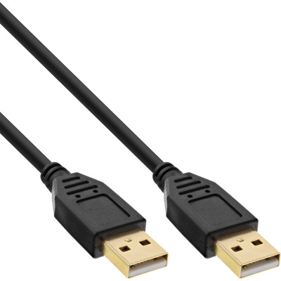 InLine® USB 2.0 Kabel, A an A, schwarz, Kontakte gold, 5m von InLine®