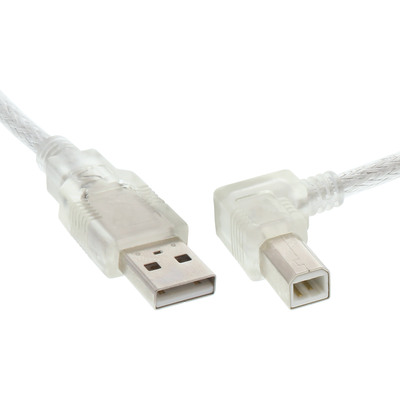 InLine® USB 2.0 Kabel, A an B rechts abgewinkelt, transparent, 2m von InLine®