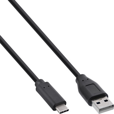 InLine® USB 2.0 Kabel, USB-C Stecker an A Stecker, schwarz, 1,5m von InLine®