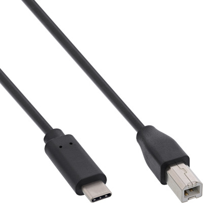 InLine® USB 2.0 Kabel, USB-C Stecker an USB-B Stecker, schwarz, 1,5m von InLine®