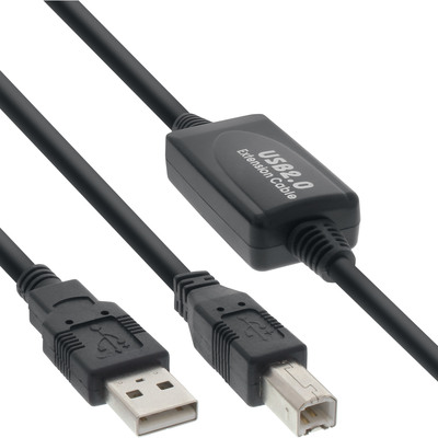 InLine® USB 2.0 Kabel, aktiv mit Signalverstärkung Repeater, A an B, 10m von InLine®