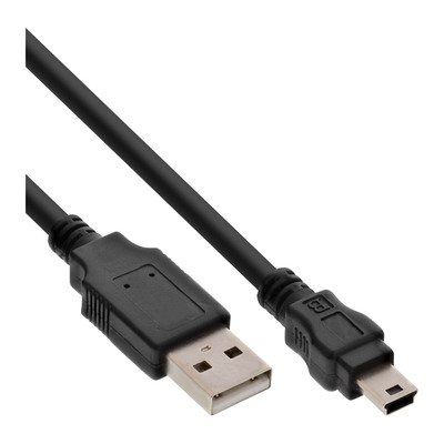 InLine® USB 2.0 Mini-Kabel, USB A ST an Mini-B ST (5pol.), schwarz, 0,3m von InLine®