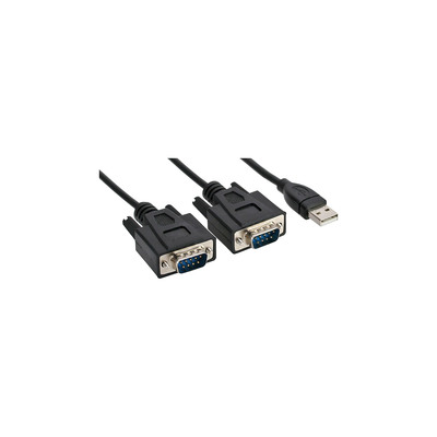 InLine® USB 2.0 zu 2x Seriell Adapterkabel Stecker A an 2x 9pol SubD ST, 1,5m von InLine®