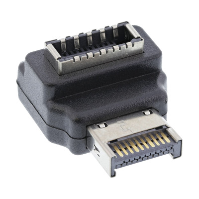 InLine® USB 3.2 Adapter intern, Frontpanel USB-E Stecker zu USB-E Buchse 90° von InLine®