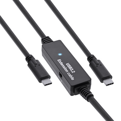 InLine® USB 3.2 Gen.1 Aktiv-Kabel, USB-C Stecker an USB-C Stecker, schwarz, 10m von InLine®