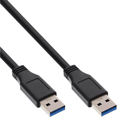 InLine® USB 3.2 Gen.1 Kabel, A an A, schwarz, 0,5m von InLine®