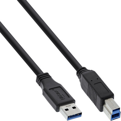 InLine® USB 3.2 Gen.1 Kabel, A an B, schwarz, 2m von InLine®