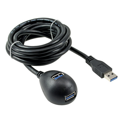 InLine® USB 3.2 Gen.1 Verl., USB A Stecker / Buchse, schwarz, mit Standfuß, 2m von InLine®