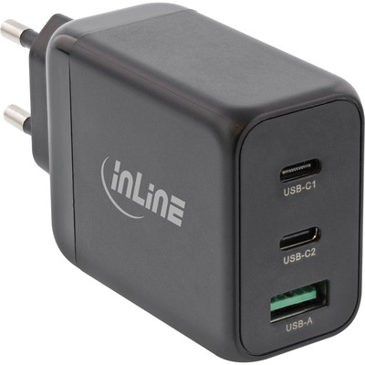 InLine® USB PD Netzteil, GaN Ladegerät, 3-Port, Dual USB-C + USB-A, 65W von InLine®