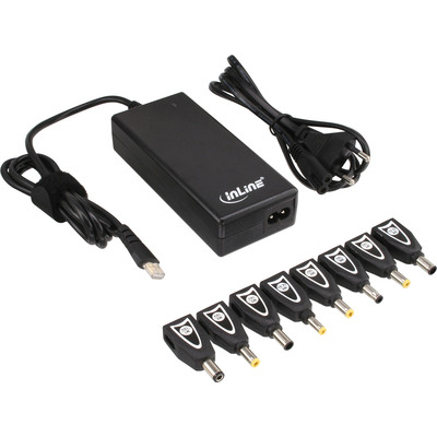 InLine® Universal NT f. Notebooks, 90W, USB, 100-240V, schwarz m. 8 Wechselst. von InLine®