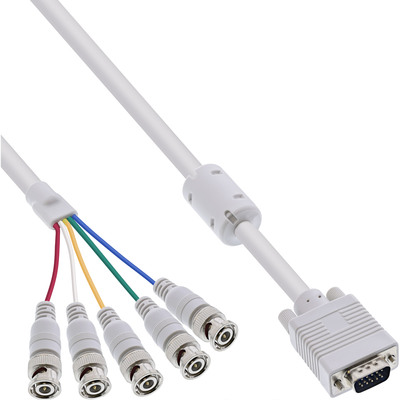 InLine® VGA BNC Kabel, 5x BNC Stecker an 15pol HD Stecker, 3m von InLine®