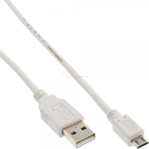 USB 2.0 Kabel A-St. -> Micro B-St.   2m weiß von InLine®