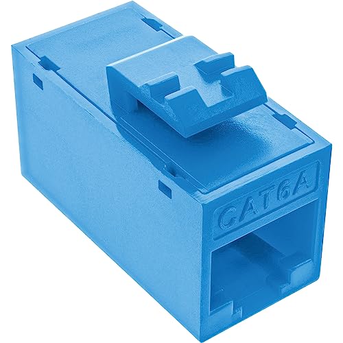 8er Pack InLine® Keystone RJ45 Buchse/Buchse, ungeschirmt, Cat.6A, blau von InLine