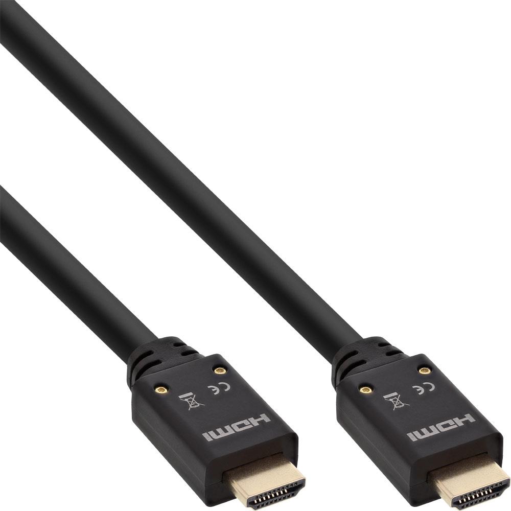 INLINE - HDMI-Kabel mit Ethernet - HDMI m�nnlich zu HDMI m�nnlich - 25 m - Dreifachisolierung - Schwarz - 4K Unterst�tzung, aktiv von InLine