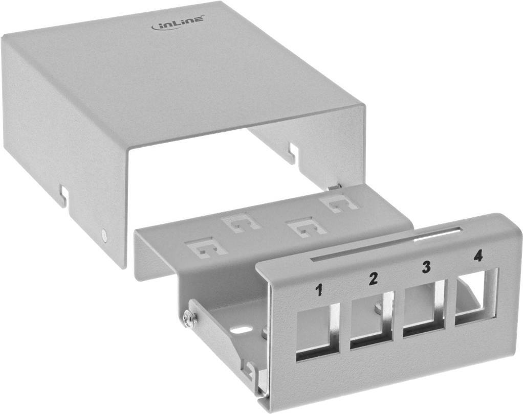 INLINE - Patchpanel (Blindblech) - Tisch montierbar, DIN schienenmontierbar - Hellgrau, RAL 7035 - 4 Ports von InLine