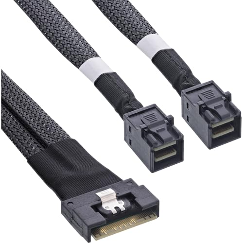 InLine® Slim SAS Kabel, SFF-8654 8i zu 2x SFF-8643, 1m, 27648C von InLine