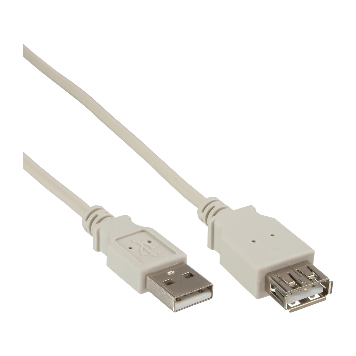 InLine® USB 2.0 Verlängerung, Stecker/Buchse, Typ-A, beige, 0,3m von InLine