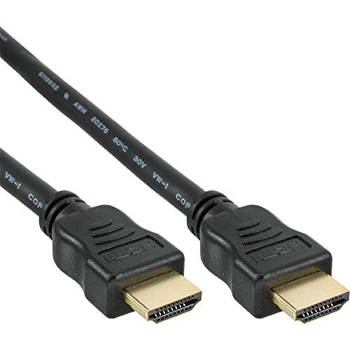 InLine 17002P HDMI Kabel, HDMI-High Speed mit Ethernet, Stecker / Stecker, schwarz / gold, 2m von InLine
