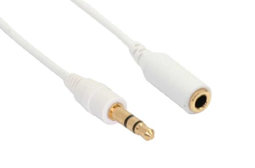 InLine 3 M 3,5 mm Stecker auf Buchse Stereo Audio Kabel, weiß/gold von InLine