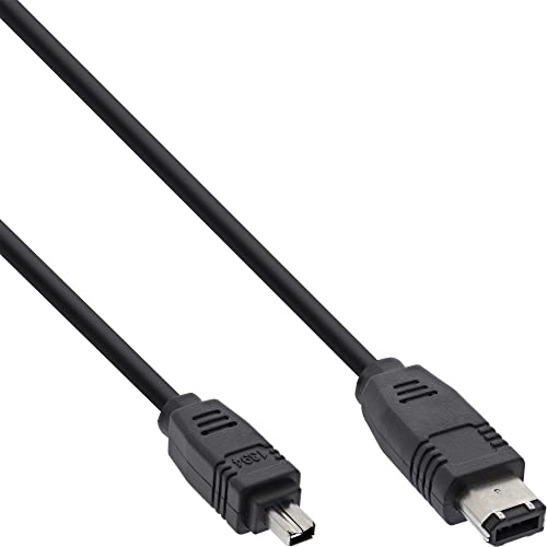 InLine 34642 FireWire Kabel, IEEE1394 4pol Stecker zu 6pol Stecker, schwarz, 1,8m von InLine
